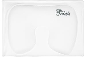 KOALA BABYCARE Breastfeeding Plagiocephaly Baby Pillow in Memory Foam to Help Prevent and Treat Plagiocephaly (Flat Head Syndrome) Pillow with Exchangeable Pillowcases (with 2 Spare) - White