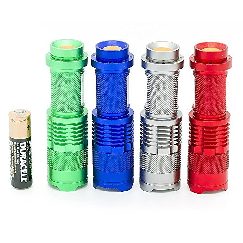 Pure² Mini Q5 Cree LED Taschenlampe (3 Modi: Flash, Hell und Dunkel, 300 Lumen, 7 Watt) mit einstellbarem Fokus Zoom silber - 3