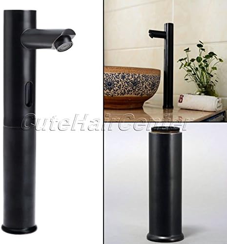 TougBoo New Cold Decktop Washbasin Tap Brass Robinet Sensor Faucet Auto Touchless Electronic Sink Tap Hands-Free Oil Rubbed Bronze,Chrome Led Faucet
