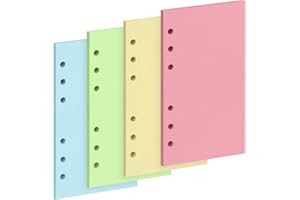 Classycoo A5 Refill Paper [160 Sheets 320 Pages] 100 GSM Thick Lined Paper 6-Hole Punched Filler Inserts for 6 Ring Binder Journal Notebook (A5 Color Blank)