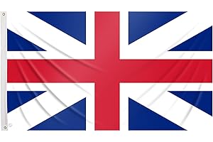 REGALOS ESTRELLA AZUL Drapeau UK 90 x 150 cm Drapeau Britannique Renforcé Balcon Extérieur avec 2 Oeillets en Métal Drapeau Royaume-Uni