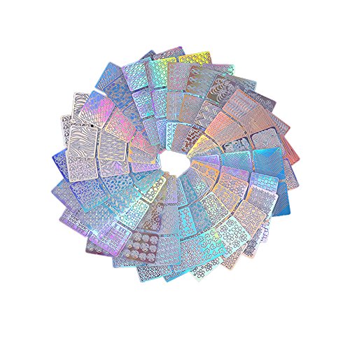 288Pcs Nail Vinyl Stencils Nail Art Decoration Sticker Set Nail DIY Decoration Tools Art Design Tips Decals, 24 Sheets