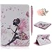 Produktbild iPad mini Schutzhülle - Felfy Ultra Slim Flip Leather Case für / Apple iPad mini mini 2 mini 3 Tablet / Leder Hülle Etui Cover Handytasche / Bling Luxus Glitzer Glanz Steine Rhinetone Einfach Edel Fairy Fee Mädchen Girl Elf Blume Stil / 1x Rosa Flower Anti Dust Plug / 1x Pink Stylus