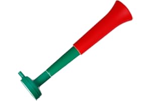 FUN FAN LINE - Pack x3 Plastik Vuvuzela Trompeten. Zubehör für Fußball- und Sportfeste. Geräuschvolles Lufthorn für die Animation.