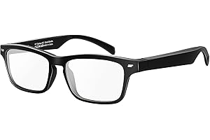 CatXQ Lunettes Intelligentes Smart Glasses,Wireless Bluetooth,IP5 Waterproof,Bone Conduction Sound (Music&Call) for All Smart Devices Support DIY Lens Replacement - Blue Light Blocking