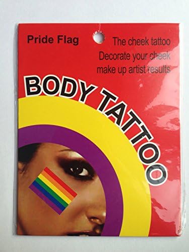 5 Packs of Gay Pride Rainbow Flag Temporary Tattoos Parade (5 Packs, Gay Pride)