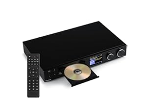 Audizio Bolzano - Receiver Internetradio WLAN mit Bluetooth, CD-Player, Spotify Connect, Wecker, 40.000 Sender, Fernbedienung & App-Steuerung, Toslink & Subwoofer-Anschluss, DAB+ und FM - Schwarz