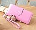 Produktbild DYY Querformat Lange Reißverschluss Damen Brieftasche Große Kapazität Brieftasche,Rosa,2 Fach