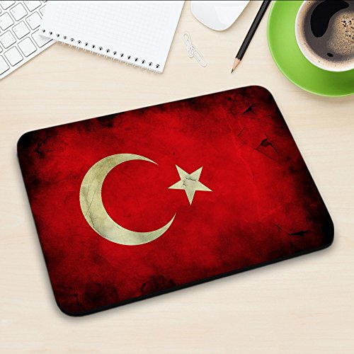 Flagge Türkei 2, Ländern, Mousepad Anti Rutsch Unterseite für Optimalen Halt Kompatibel mit allen Maustypen (Kugel, Optisch, Laser) Ideal für Gamer und für Grafikdesigner. - 3