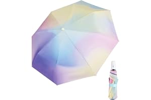 YumSur Folding Travel Umbrellas,Lightweight Automatic Compact Folding Umbrella Rainbow Design, Reinforced Canopy, UV Umbrella Mini Anti-UV Umbrella Fast Dry for Men Women