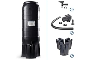 WATER BUTTS DIRECT 100L Slimline Black Rainfall Mini Water Butt Kit – Space Saving Rainwater Water Butt Complete with Stand, Lid, Hose Connect Tap & Rain Diverter for Garden Water Storage – UK DESIGNED AND MANUFACTURED