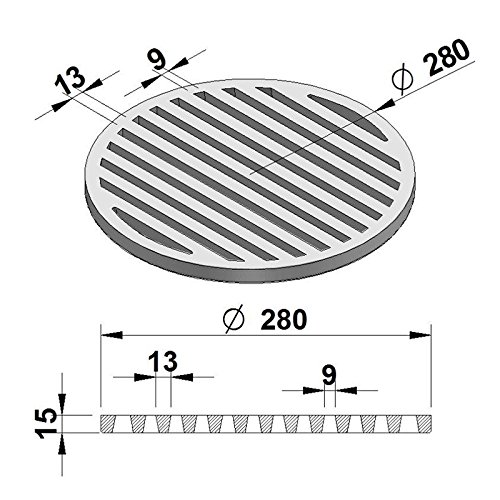 Gussrost – Brennraumrost Rund Ø 28 cm - 3