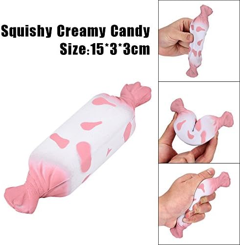 LIKELYY Squishy Creamy Candy Milk Sweets Slow Rising Collection Gift Scented Squeeze Toy (Pink)
