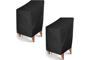 Guangyu Schutzhülle für Gartenstühle Abdeckung für Gartenmöbel 2 Pack, Abdeckung für Gartenmöbel 64 * 64 * 120 cm,Wasserdicht, Winddicht, UV-Beständiges, für Gartenstuhl, Stapelstühle