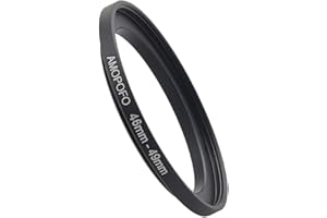 AMOPOFO Bague de Filtre en métal de 46 à 49 mm, Bague d'adaptation de Filtre Step Up de 46 à 49 mm - pour Objectif d'appareil Photo avec Filetage de Filtre de 46 mm à Bague de Filtre de 49 mm.