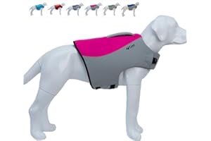 LOVELONGLONG Dog Life Jacket, Sport Style Dog Float Coat with Excellent Buoyancy, Stylish Dog Swimming Safety Vest with Rescue Handle for Small Medium Large Dogs Rosered M