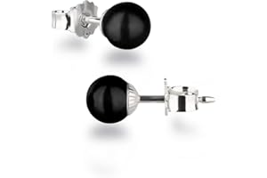 Schöner-SD Damen Ohrstecker 925 Silber mit runden Perlen Kugeln 6mm