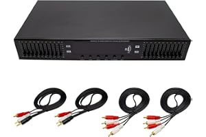 LeTkingok Hifi 220v Hifi Digital Hd Stereo Förförstärkare EQ Inbyggd Usb Hushållsscenequalizer, EQ-898 Dual 10 Segment