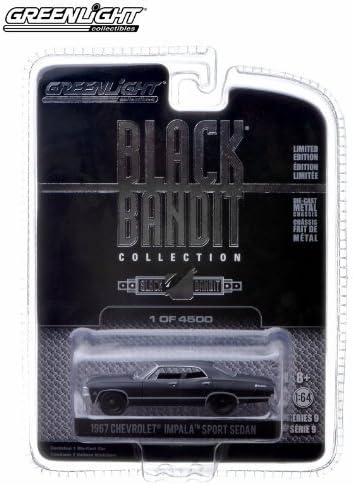 1967 Chevrolet Impala Sport Sedan * Black Bandit Collection Series 9 * 2013 Greenlight Collectibles 1:64 Scale Vehicle Die-Cast (Limited Edition / 1 of only 4,500 Pieces) by BLACK BANDIT