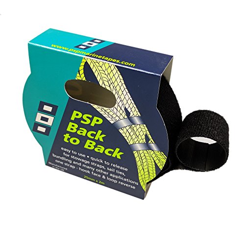 PSP Marine Tape 2 Côtés Back to Back Velcro Noir 25 mmx2mtr