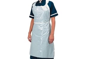Smile-Packaging 200 Flat Packed White Disposable Antibac Aprons