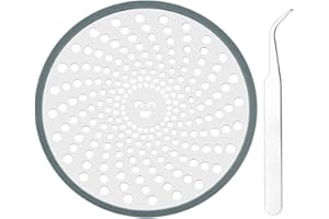 AFASOES Filtro Pelos Desague Ducha Atrapa Pelos Ducha Tapa Desague Plato Ducha 110mm Tapa Desague Ducha Desaguee Ducha Redondo Desagüe Ducha con Borde de Silicona de Acero Inoxidable 304 + 1X Pinza