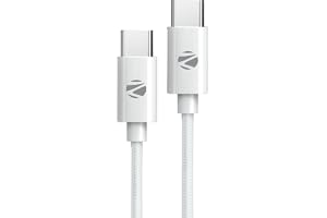 ZEBRONICS Type C to Type C Strong Braided Cable, 60W PD Fast Charging, for iPhone 16 Series, 15 Series, iPad, ...