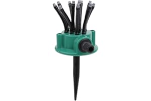 JEANOKO Aspersor Multicabezal, 12 Pulverizadores Flexibles en Forma de Fideos, de Riego de Plástico ABS para Jardines, Campos, Huertos de Verduras y Hierbas, Fácil de Instalar, Ahorra