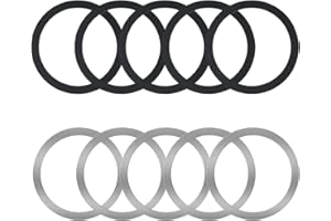 TSLRSA magnetisches drahtloses Ladegerät Universal - Metallringe mit Aufkleber, 2-Farben ultradünne Metallringe kompatibel mit MagSafe drahtloses Ladegerät Auto-Ladegerät auf den meisten（10-teiliges）