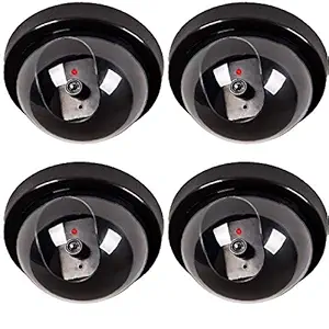 MOHAK Dummy CCTV Dome Camera with Blinking Red LED Light for Home or Office Security (Pack of 4)