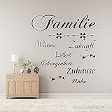 WANDTATTOO AA037 Wandaufkleber FAMILIE...Schriftzug in drei Größen und 21 Farben zur Auswahl