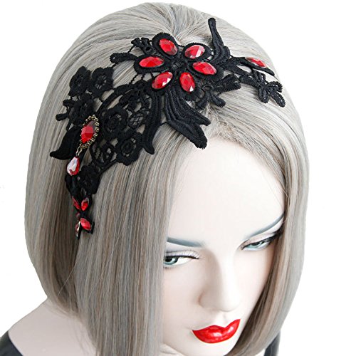 Preisvergleich Produktbild Aiklin Damen Haarreifen Blumen Spitze Breite Haarband