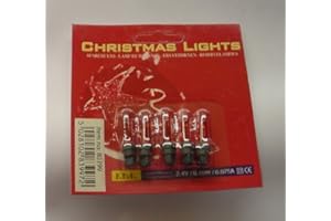 FDL Pack of 5 Push in Spare Fairy Bulbs in Red 2.4v 0.18w 0.075a