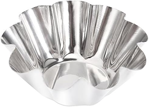 Egg Tart Mold Set,Ecombird Stainless Steel 6-Piece Cupcake Mold Set,Baking Tools,Perfect for Pies/Muffins/Cupcakes/Puddings/Cheesecakes/Egg tarts/Cookies Making,Set of 6