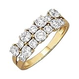 Jacques Lemans Damen Ring 375/- Gold Glänzend Zirkonia gelb 490370014