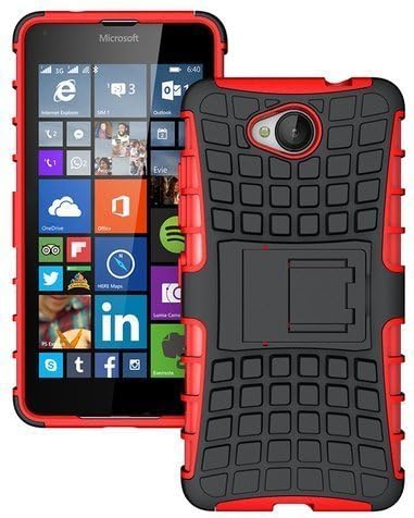 Microsoft Lumia 650 - Premium Quality Shockproof Defender Plastic Hard Back Case Cover + Free Clear Screen Protector + Polishing Cloth