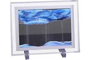 AIDNTBEO Sable en mouvement - Tableau rond en verre - Peinture au sable mouvant - Paysage 3D - Pour bureau, maison, bureau