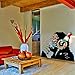 Banksy Vinyl Wall Decal Monkey With Headphones / Chimp Listening to the Music in Earphones / Street Graffiti Art Sticker + Free Decal Gift! (140x97 cm)