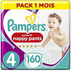 Pampers - Active Fit Pants - Couches-culottes Taille 4 (9-15 kg) - Pack 1 Mois (x160 culottes)