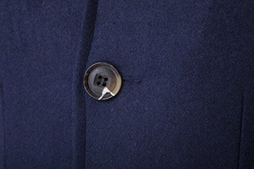 Tjhanhai Wintermantel Herren Stehkragen Übergangsjacke Wollmantel mit Knopf Verschluss Schlank Jacken Freizeit Business Wolljacke Herbst Winter Große Größen Blau