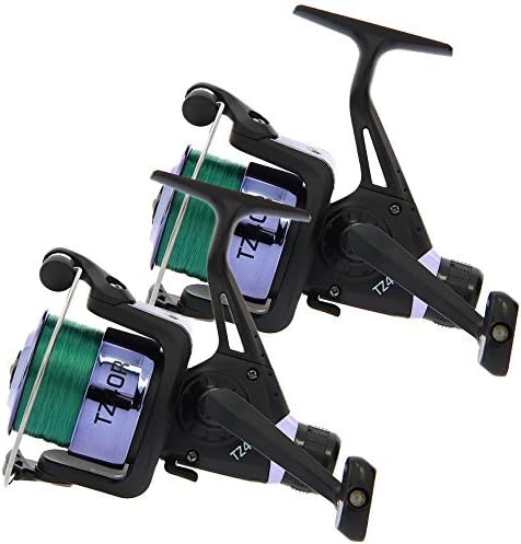 DNA Leisure 2 x TZ40R NGT All Black 1BB Carp Coarse Float Feeder Match Fishing Reel Pre-Spooled with 8lb Line