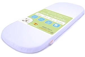 PEKITAS Matelas ovale respirant pour landau 75 x 35 x 5 cm Housse 100 % coton lavable