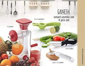 Ganesh Plastic Juicer Combo, 4-Pieces, Multicolour