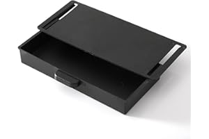 HEIBTENY ABS unter Schreibtisch Schublade Organizer Aufbewahrungsbox für Büro Stift Halter Kleber(Black)