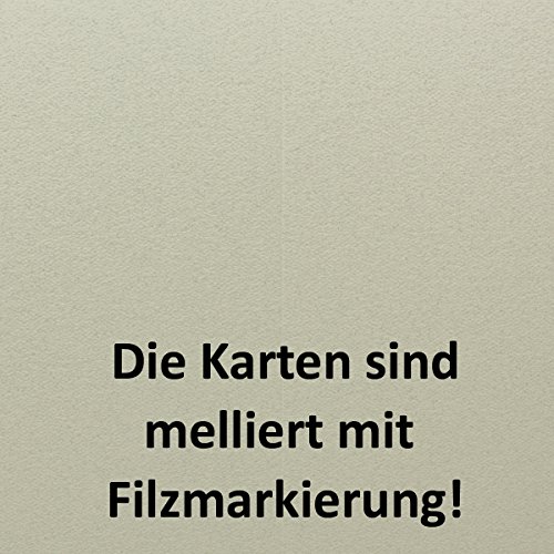 geprägtes Stuktur Faltkarten-Set mit Umschlägen | 50er-Set | Blanko Einladungskarten mit echter Filzmarkierung | Naturweiß mit Melierfasern | cremefarbene Umschläge | bedruckbare Post-Karten in DIN B6 | Faltkarten / Klappkarten | inklusive Geschenkbox! | ideal zum Selbstgestalten & Kreieren - 4