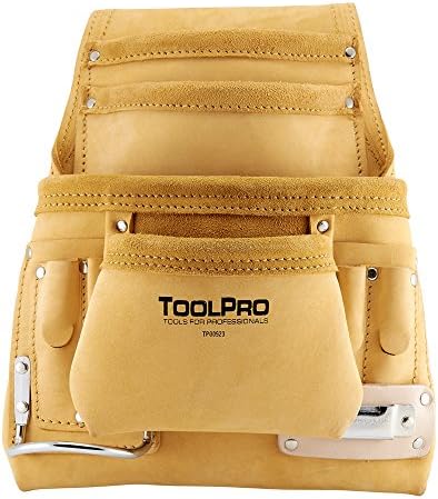 ToolPro Top Grain Leather Tool and Nail Pouch by TOOLPRO