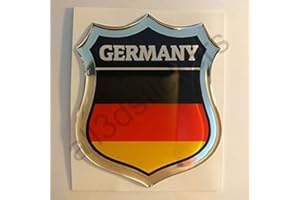 All3DStickers Adesivi Germania Scudetto 3D Bandiera Germania Resinati Adesivo Vinile Resinato