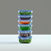Orret Home Sızdırmaz Kapaklı 6'lı Saklama Kabı Seti, Contalı PP Plastik, &Ccedil;eşitli Boyutlar (3x975 ml, 3x1400 ml), Gıdaları G&uuml;v