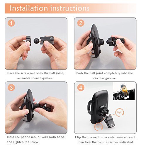 Ulinek Handy Halterung Universal Halterung 360 Grad drehbar Auto Halterung, Lebenslange Garantie, fÃ¼r Phone 7 7 Plus 6 6 Plus 6s 6s Plus SE 5 5s 5c 4 4s und die meisten Android Smartphone (schwarz)