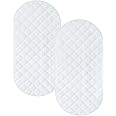 Bassinet Mattress Pad Cover 2 Pack Quilted Bassinet Mattress Protector Waterproof Bassinet Sheets (32"x17") for Boys & Girls, Fit for Hourglass/Oval Bassinet Mattress, White